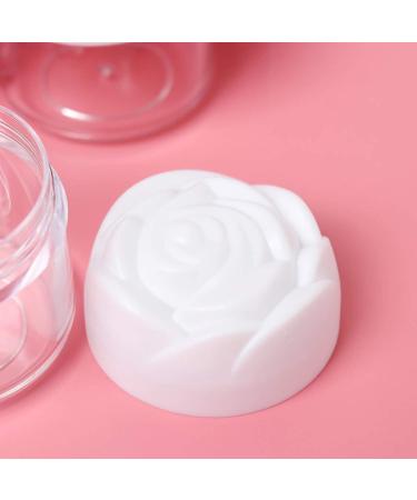 RONRONS 24 Pieces Rose Flower Shaped Empty Pot Jars Round Clear Leak Proof Plastic Cosmetic Container Jar with Lids for Travel Storage Eye Shadow Makeup Eye Shadow Nails Powder Paint Jewelry (Pink) - Buy Online on GoSupps.com