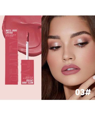 6 Pack Matte Liquid Lipstick Long Lasting Liquid Makeup No Budge Smooth Velvety Nude Lip Gloss Waterproof Moisturizing Long Lasting Highly Pigmented (03#) - Buy Online on GoSupps.com