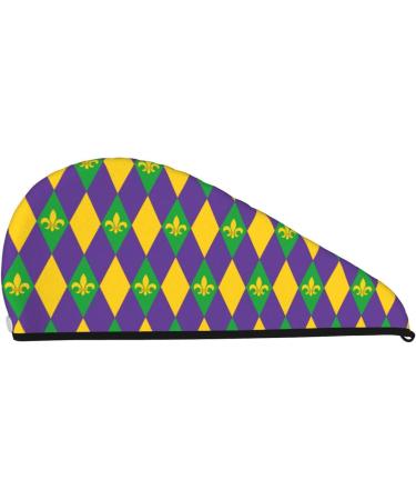 Buy Mardi Gras Microfiber Hair Towel - Super Absorbent Coral Velvet Wrap for Long Curly & Thick Hair | Quick Dry Hair Cap for Women - Buy Online on GoSupps.com