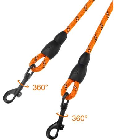Taglory Double Linen for Dogs - Reflective Climbing Rope Adjustable Safety Leash (75cm Orange) - Perfect for 2 Dogs | International Shipping Available - Buy Online on GoSupps.com