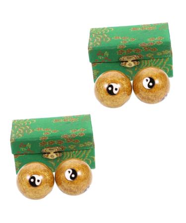 Solustre 4 pieces massage ball Chinese balls for iron for iron rolls tools Stress balls for adult rolling handball massage balls wrist metal bell play the ball roll old