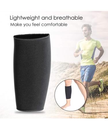 Elastic Calf Brace for Hiking & Running | Compression Sleeve for Torn Muscles & Shin Splints | Calf Support Guard - Black - Buy Online on GoSupps.com