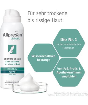  Allpresan Allpresan diabetic Intensif + Repair Urea Free Foaming Cream - Diabetes Mellitus - For Very Dry to Chapped Skin - 125ml (Pack of 3) - Buy Online on GoSupps.com