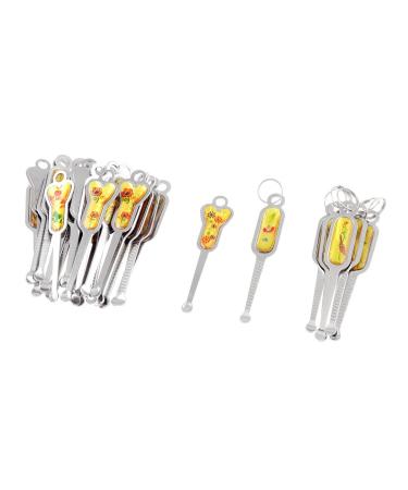 Qtqgoitem Silver Tone Metal Colorful Floral Pattern Keyring Earpicks Earwax Remover Tool 30 Pcs (Model: 042 b81 e8b e4e bd8)