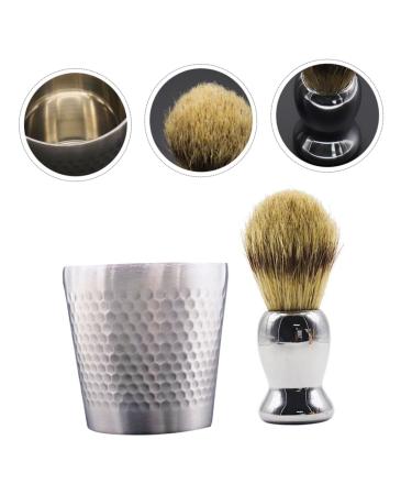 Shop Ipetboom Beard Brush Set for Men - Complete Shaving Kit with Mustache Brush & Razor - Premium Silver Beard Grooming Tools - Buy Online on GoSupps.com
