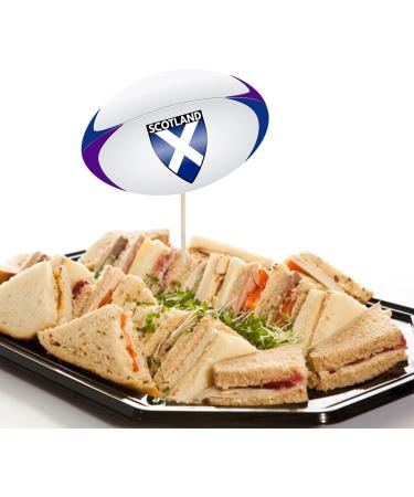 Scotland Flag Rugby Ball Food & Cupcake Picks Toppers Party Decorations Six Nations (14 Pack) - Buy Online on GoSupps.com