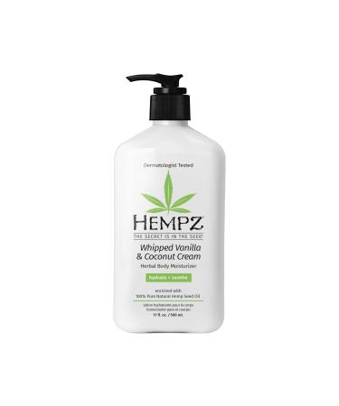 Hempz Whipped Vanilla & Coconut Cream Body & Hand Lotion Vegan Formula for Men or Women 17 oz.