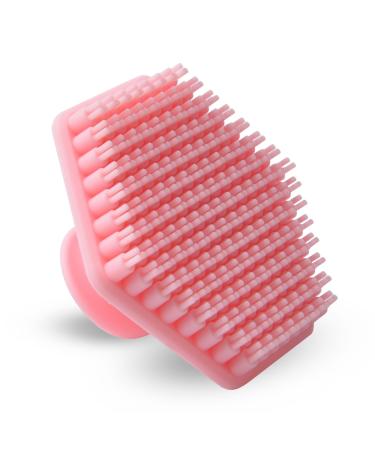 1PCS Face Scrubber Exfoliator Silicone Soft Bristles Brushes Manual Facial Cleansing Pores Wash Brush Blackhead Brush Baby Shower Brush for Men Women Skin Care Bath Shower Makeup (Pink)