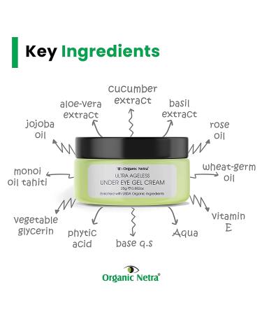 Organic Netra Ultra Ageless Under Eye Gel Cream | Natural & Organic Hydrating Formula | Nourishes & Revitalizes Under Eye Skin | 0.8 OZ - Buy Online on GoSupps.com