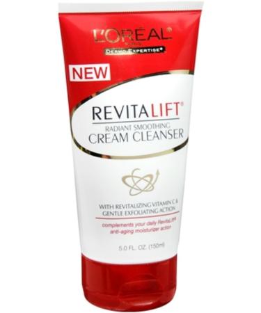 L'Oreal Dermo-Expertise RevitaLift Radiant Smoothing Cream Cleanser 5 oz ( Pack of 4)