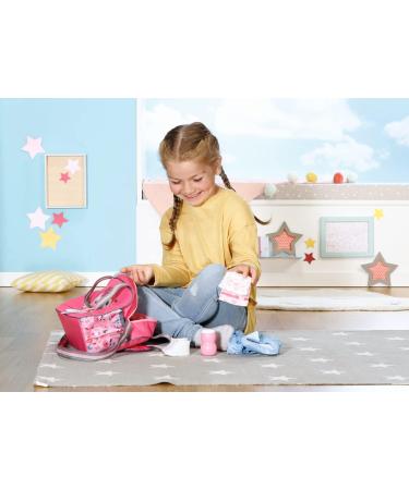 Baby Born Changing Bag with Mat, Bottle, Nappy - Pink - Fits 43cm Dolls - Ages 3 - Buy Online on GoSupps.com