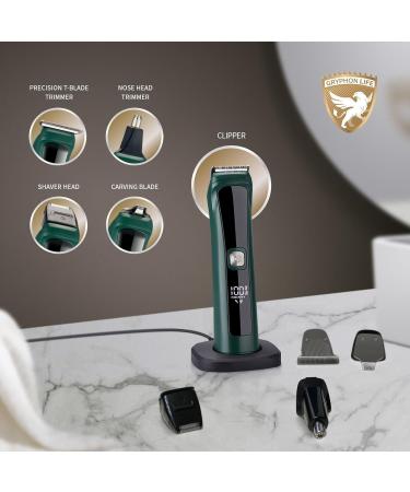 Gryphon Life 5-in-1 Hair Clippers & Trimmer Kit | Green Barber Tool for Precision Cutting - International Shipping Available - Buy Online on GoSupps.com