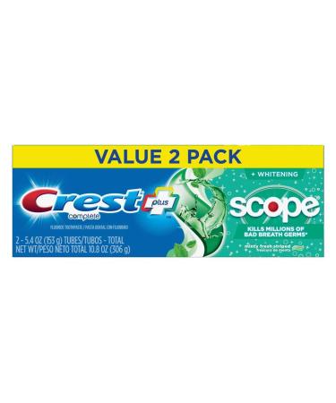 Crest Toothpaste 5.4 Ounce Plus Scope Value Pk 2 Minty Fresh (Pack of 3)