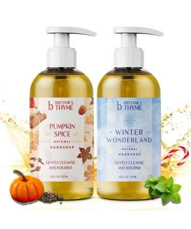 Brittanie's Thyme Fall Natural Olive Oil Liquid Hand Soap Gluten Free Vegan (Pumpkin Spice and Winter Wonderland) Pumpkin Spice/Winter Wonderland