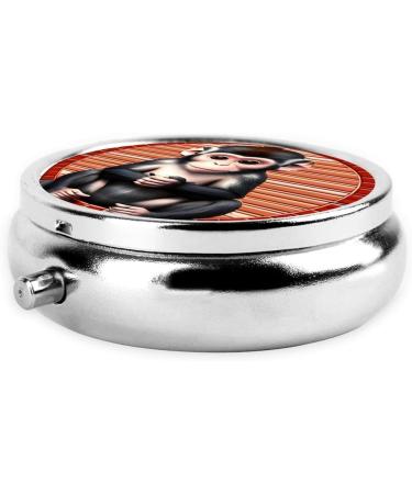 Silent Monkey Round Pill Box - 3 Compartment Portable Travel Organizer for Medications - Buy Online on GoSupps.com