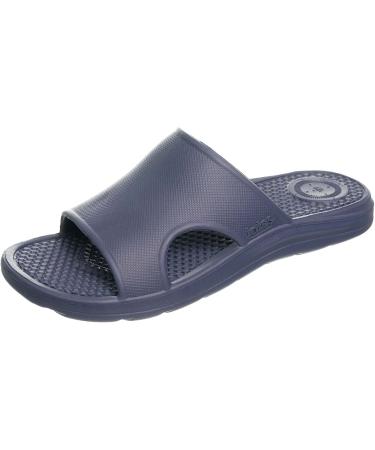totes Men's Everywear Ara Vented Slide Sandal: All-Day comfort in a Lightweight and Springy Design Flexible Waterproof Contoured Footbed Durable Scuff Resistants Perfect for the Beach or Pool 9 Navy Blue