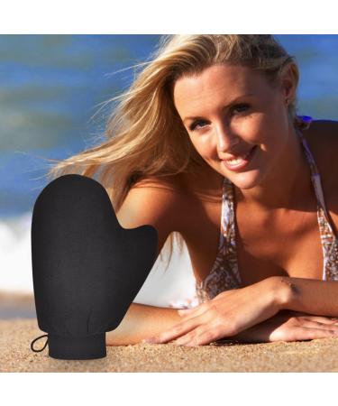 LOPHE Black Double Sided Self Tanning Mitt Applicator - Reusable Gloves for Self Tanners - Washable with Anti-slip Elastic Wrist - Ideal for Lotions, Mousses, and Creams - Buy Online on GoSupps.com