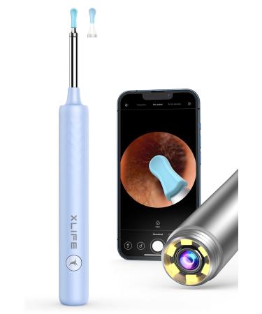 Xlife Earwax Removal Tool with 6 Led Lights 1080p FHD Camera Ear Cleaner Ear Camera with A Intelligent Gyroscope for iPhone ONLY (Blue)