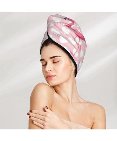 Microfiber Hair Drying Cap - Cute Flamingo Towel Wrap for Quick Drying Thick & Curly Hair - Buy Online on GoSupps.com