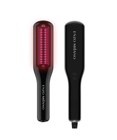 Enzo Milano - SX ENZOcool Professional 2-in-1 Electric Hot Comb  Close-to-Root-Heating Hair Straightener for Thick Hair (for Thin Tresses Too)  Electric Straightener & Curler for Wavy Hairstyle