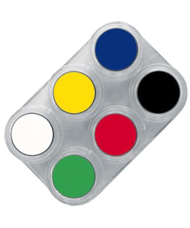Grima's professional make -up palette water make -up matte basic colors 6x2.5ml high -quality face painting/carnival make -up on water -based 06 pieces - basic colors