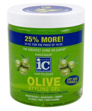 Fantasia Gel Bonus Olive Oil Dry Hair Formula Styling Gel 20 Ounce
