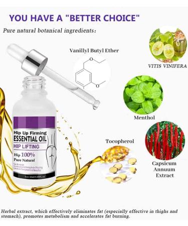 2PC Hip Lift Up Essential Oil - Butt Firming & Enhancement for Women | Natural Herbal Massage Oil for Cellulite Removal & Butt Enhancement - Buy Online on GoSupps.com