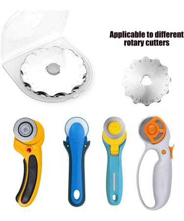Abuff 45mm Serrated Rotary Cutter Blades Set - 10 Pcs with Storage Case | Perforating Rotary Replacement Blade for Crochet Edge Projects & Fleece | Compatible with 45mm Rotary Cutters - Buy Online on GoSupps.com