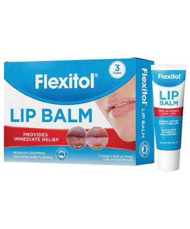 Flexitol Lip Balm 0.35 Ounce Tube (3 Pack)