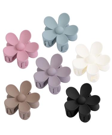 Flower Claw Clips for Thick Thin Hair  Non Slip Jaw Clips for Curly Hair  Large Hair Claw Clips for Women  3.15 Inch Flower Hair Clips  Strong Hold Matte Hair Clips  Big Cute Daisy Claw Clips  Modern Hair Accessories for...