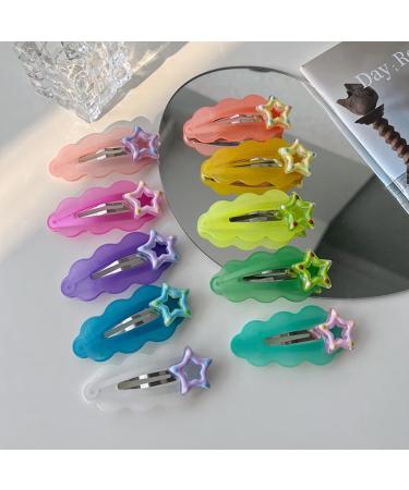 xbiez Colorful Star Shape Hairpins Hot Girls Matte Texture Star Hair Clip Y2k Style Barrettes Cute Star Hair Clip for Teens Dark blue - Buy Online on GoSupps.com