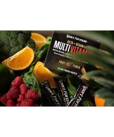 Keto Vegan Multivitamin Powder Drink Mix - Fruit Punch Packet with Amino Acids & Electrolytes 5.29 oz - Daily Keto MultiVitamin for Men and Women - Buy Online on GoSupps.com