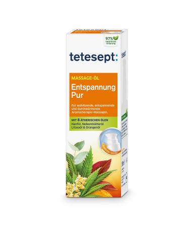 Tetesept Massage Oil Pure Relaxation 100ml - 7 Essential Oils for Stress Relief & Wellness | International Shipping Available - Buy Online on GoSupps.com