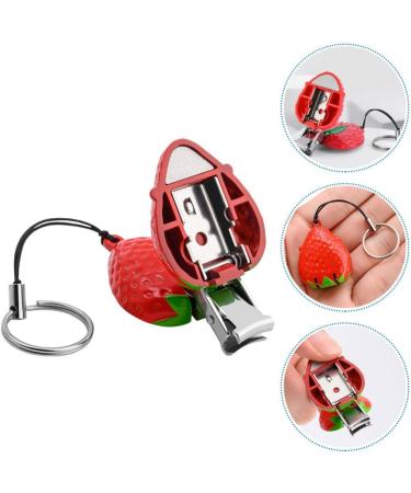 minkissy Nail Clippers Cute Strawberry Fingernail Stainless Steel Toenail Clipper Cutter with King Ring Toenail Clipper Nail Manicure Trimming Tool for Men Women Red - Buy Online on GoSupps.com