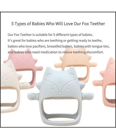 Beymonkay Fox Baby Teether - Silicone Baby Mitten for Infants 3+ Months - BPA-Free Teething Toy for Soothing Pain Relief - Available in Multiple Colors - Buy Online on GoSupps.com