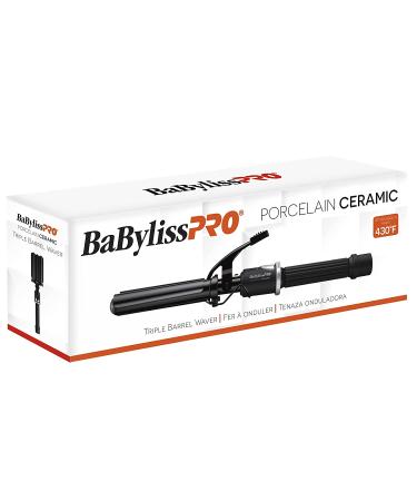 BabylissPRO Porcelain Ceramic Triple Barrel Waver - Salon Quality Waves - Buy Online on GoSupps.com