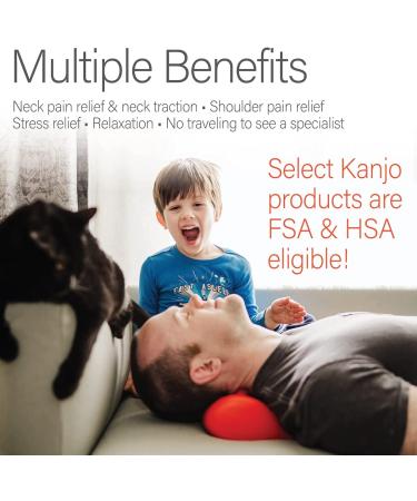 Kanjo Acupressure Neck Pain Relief Cushion - Orange | Cervical Traction Device for Muscle Tension & Relaxation | Helps Relieve Neck & Shoulder Pain | FSA & HSA Eligible - Buy Online on GoSupps.com