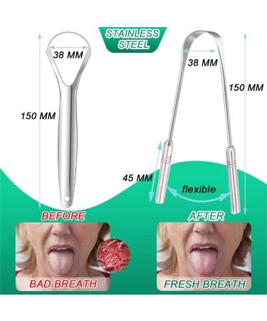 5-Piece Stainless Steel Tongue Cleaner Set | Fresh Breath & Bad Breath Relief for Adults & Children - Buy Online on GoSupps.com