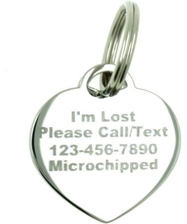 Custom Engraved Stainless Steel Heart Pet ID Tag with Pink Rhinestones - Buy Online on GoSupps.com