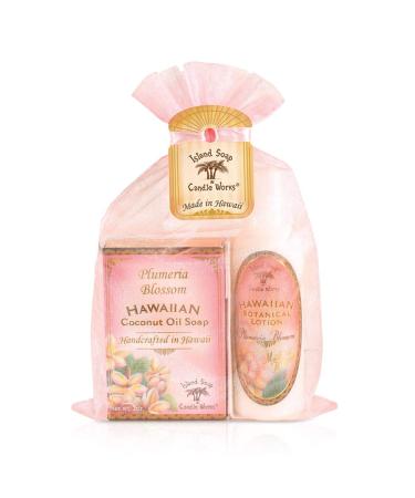 Island Soap & Candle Works Soap and Lotion Organza Set Plumeria