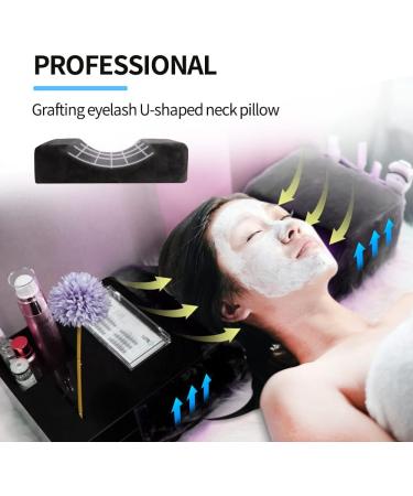 Seportnery Eyelash Pillow for Lash Extensions - Memory Foam Neck Support for Beauty Salons (Black) - Buy Online on GoSupps.com