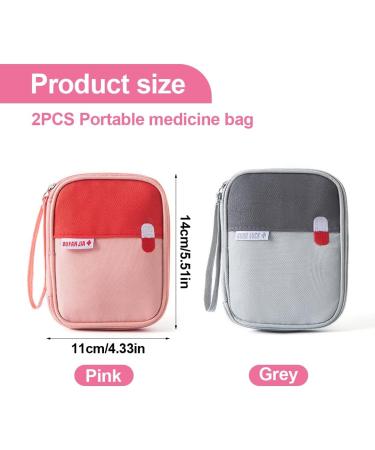 Buy XPEX Mini Travel Pharmacy Bag - Waterproof First Aid & Medication Case - Portable Emergency Bag for Home & Camping (Gray Pink) - Buy Online on GoSupps.com