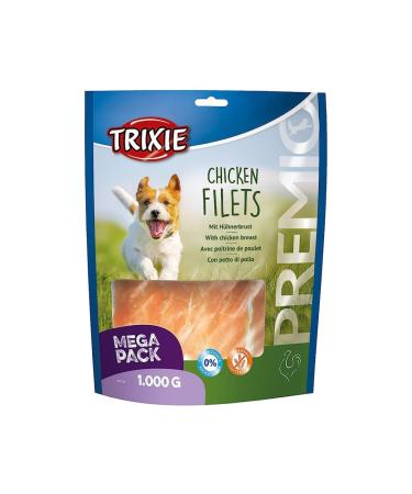 Trixie Hundeleckerli Premio Dog Chicken Filets 1kg - Premium treats for dogs gluten -free - without grain & sugar tasty reward for training & at home - 31528 chicken Filets 1 kg (1 Pack)