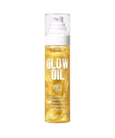 Body Glow Oil Moisturizing Body Oil 100ml Brightening Skin Care SPF50 for Cycling Camping Sports and Travel