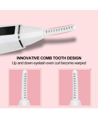 Heated Eyelash Curler 2 Colors Two Gears Electric Eyelash Curler Effective Stylish Constant Temperature Control for Girls Curling Eyelashes Makeup Women(white) - Buy Online on GoSupps.com