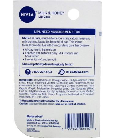 NIVEA Milk & Honey Lip Care - Natural Defense & Soothing 0.17 oz - Buy Online on GoSupps.com