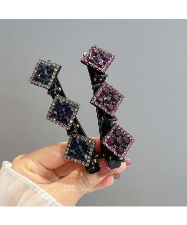 ZOADLE Sparkling Crystal Stone Braided Hair Clips Set - 4PCS Rhinestone Duckbill Hairpin Barrettes for Women - Buy Online on GoSupps.com