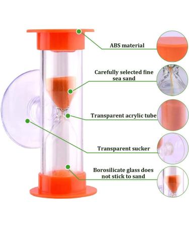 2-Piece Hourglass Toothbrush Timer Set Colorful 2/3 Minute Sand Timers with Suction Cups for Kids Perfect for Games & Cooking - Buy Online on GoSupps.com