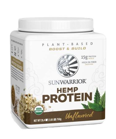 Hemp Protein Powder | Plant Based Protein Powder Organic Unsweetened Gluten Free Vegan Protein with BCAA's plus Fiber Healthy Fats Antioxidants and Minerals Free of Soy GMOs & Sugar Free by Sunwarrior