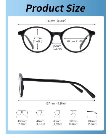 JM Vintage Round Reading Glasses 3 Pack - Spring Hinge Readers for Men & Women - 1.50 Magnification - Buy Online on GoSupps.com